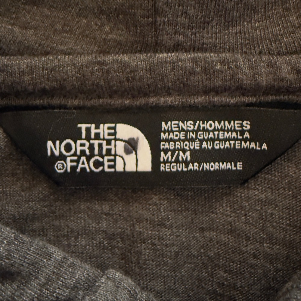 The North Face Hoodie Mens Medium Gray Henley Long Sleeve Lightweight Logo Pouch - Picture 6 of 10